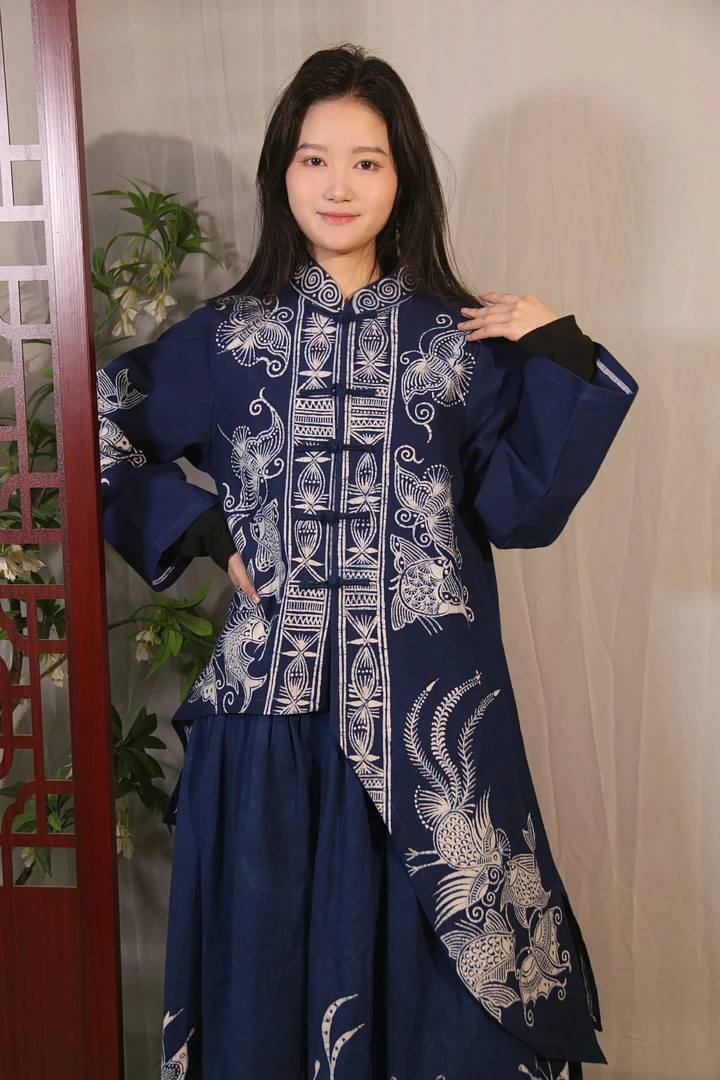 【非遗手工服饰】单层长袖女款民族风复古风蜡染外套