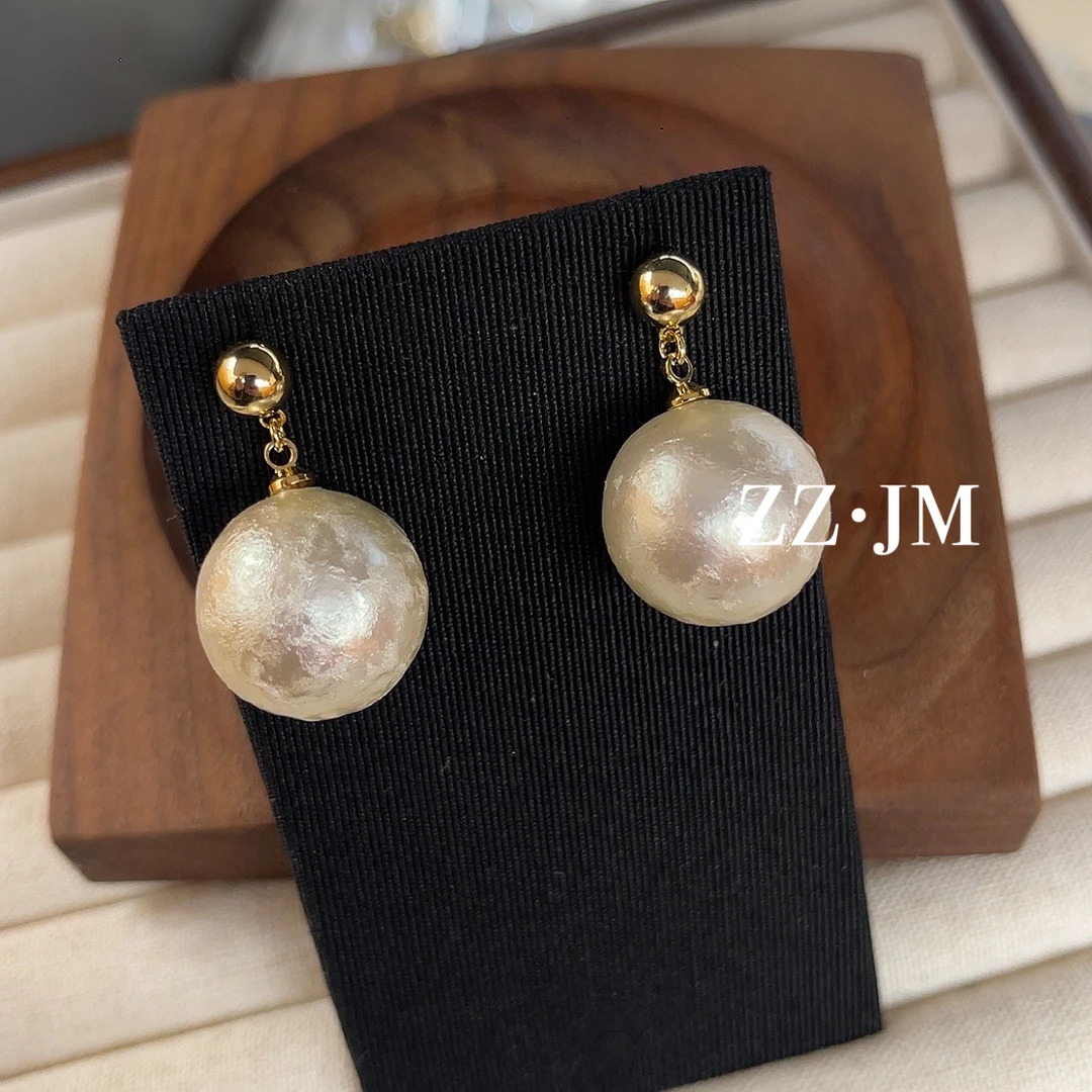 铜合金仿珍珠耳饰 （豆子大灯泡）耳钉法式复古优雅时尚