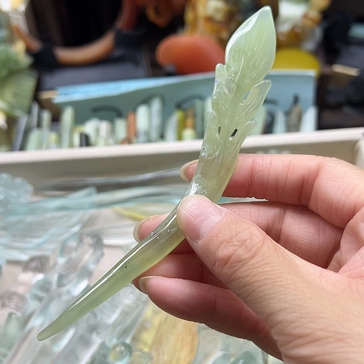 蛇纹石玉未镶嵌发簪