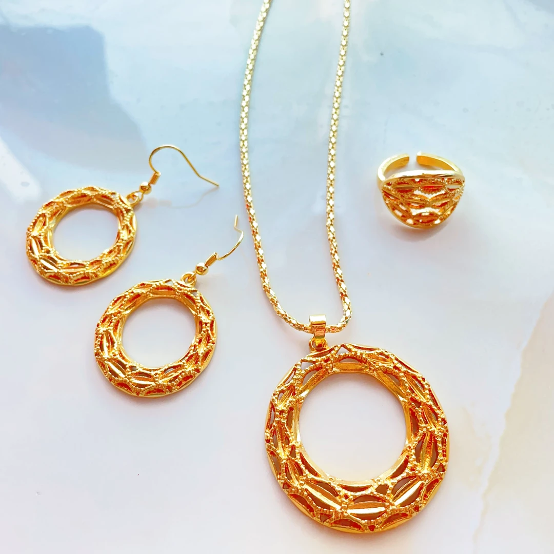 钛钢项链 Xyuer个性不规则大圈圈款首饰套装