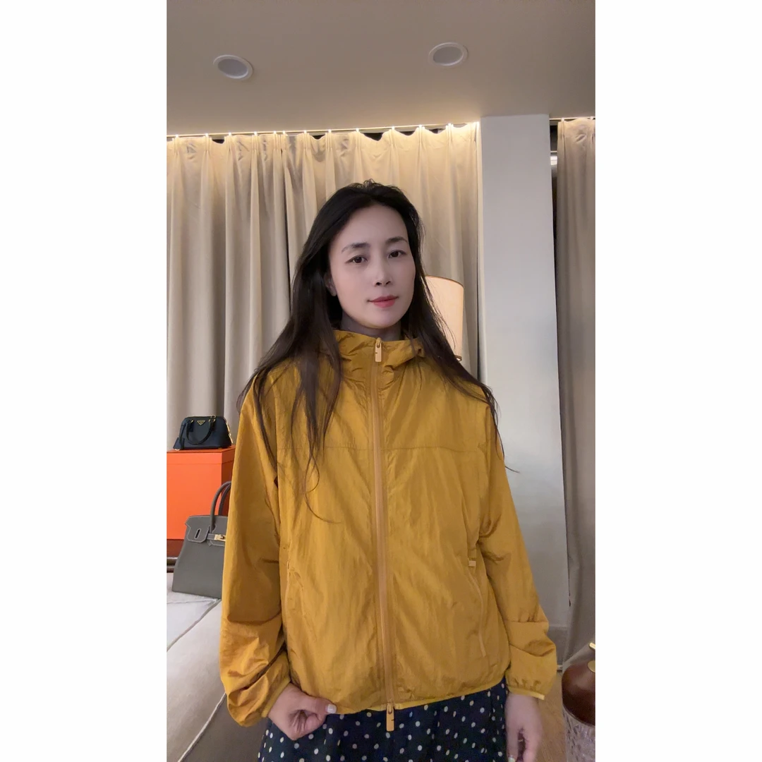 新款轻薄柔软光泽感防风防泼水连帽休闲夹克外套MA5SYDZ0571