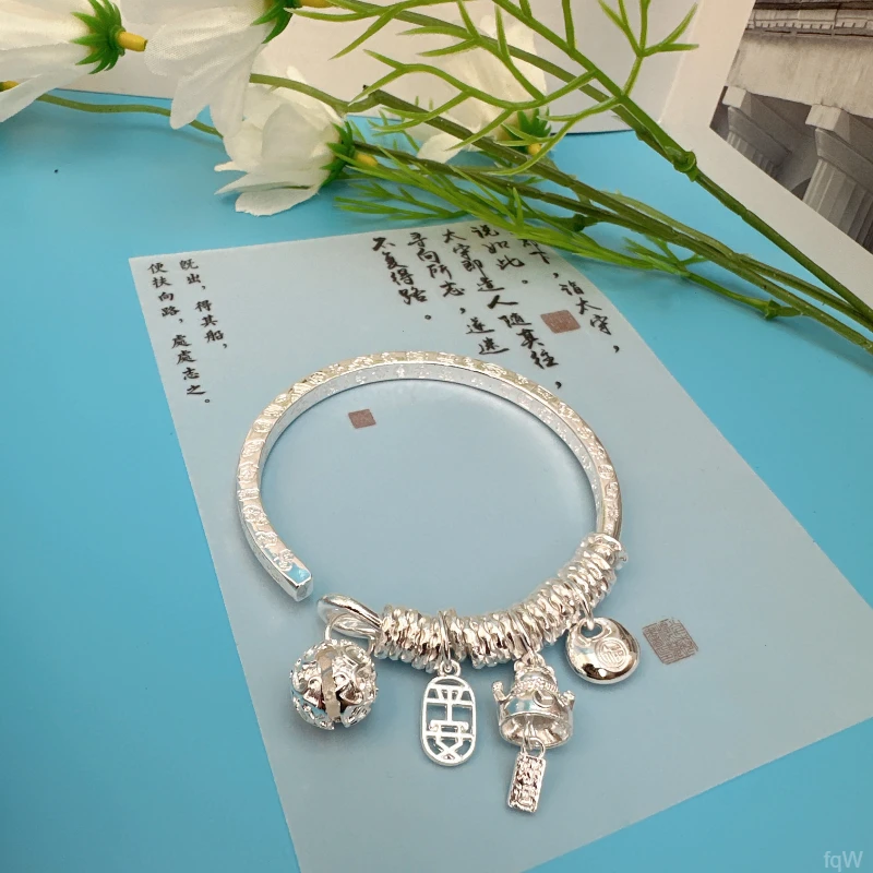 铜合金手镯 新款吉言盘缠手镯女轻奢新中式小胖福南瓜头时尚礼