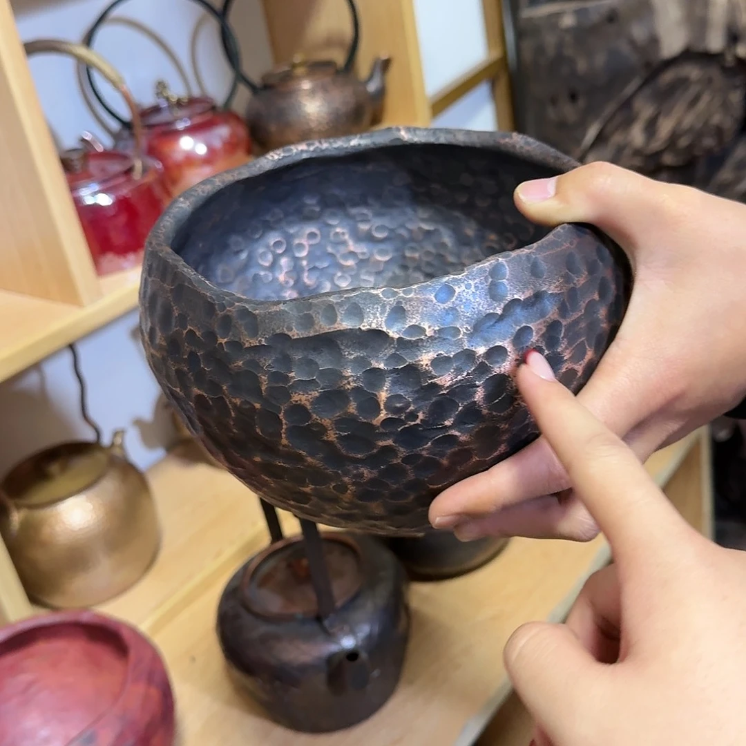 静***河紫铜手工制作摆件