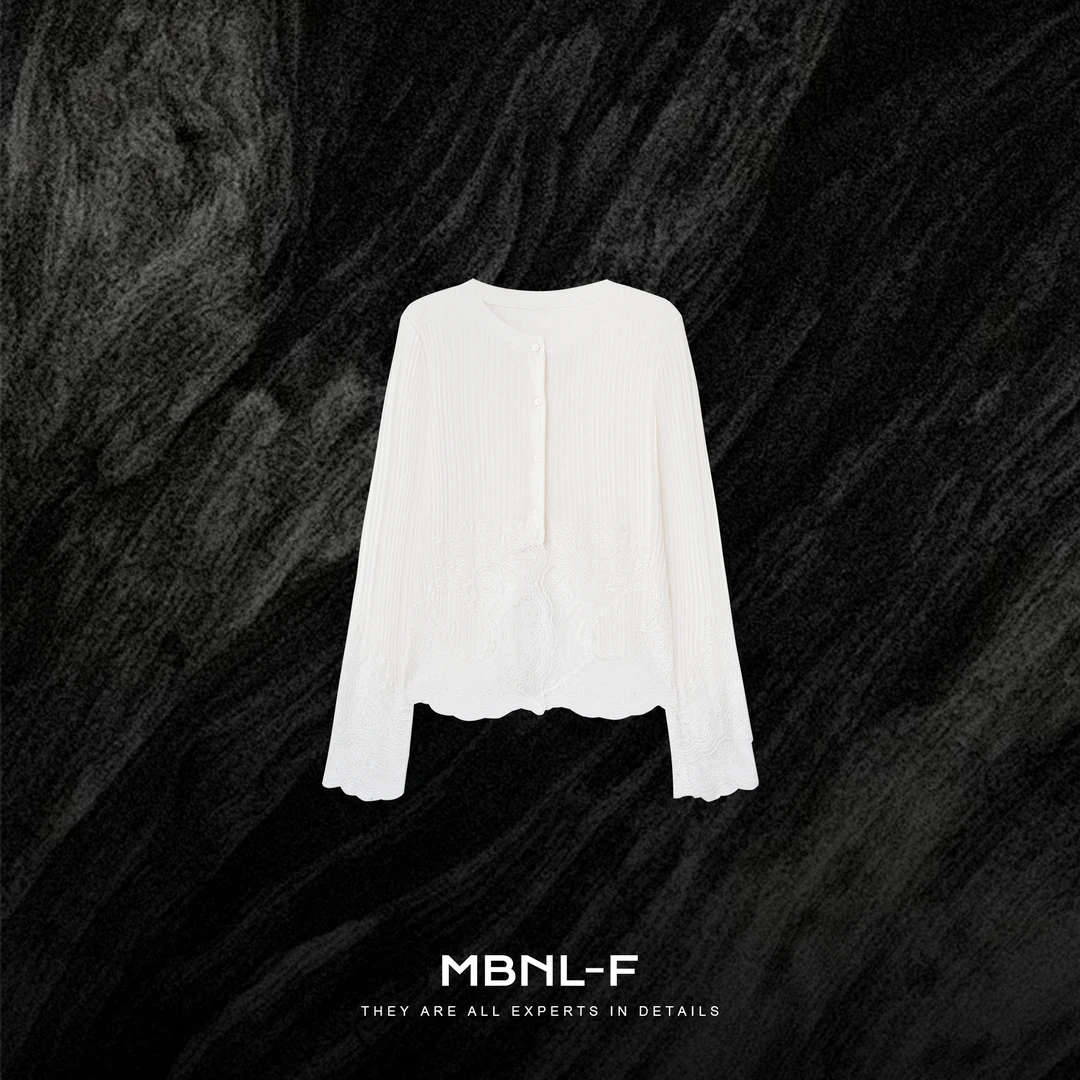 MBNL-F "春风序" 高定14针绵羊毛设计感蕾丝开衫 秦磊XM-XSY3173