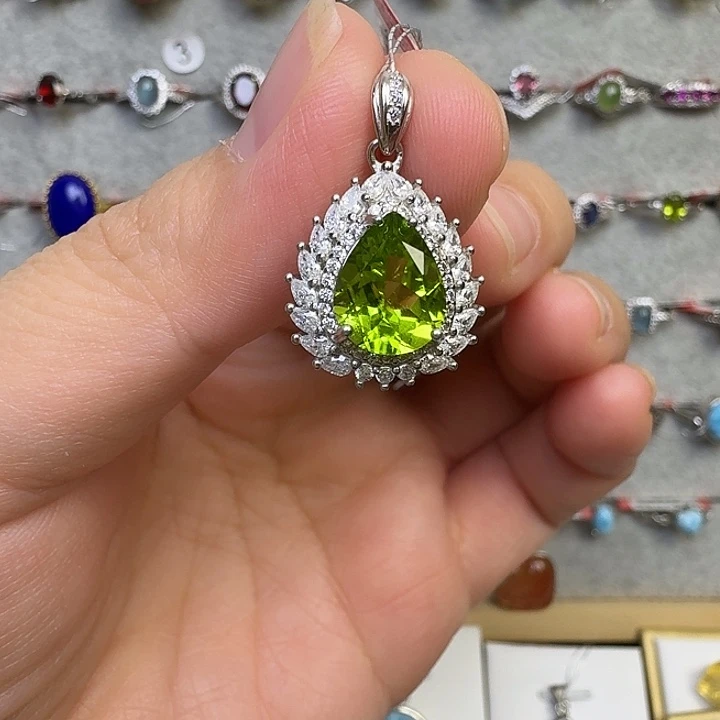 黄晶银S925镶嵌颈饰