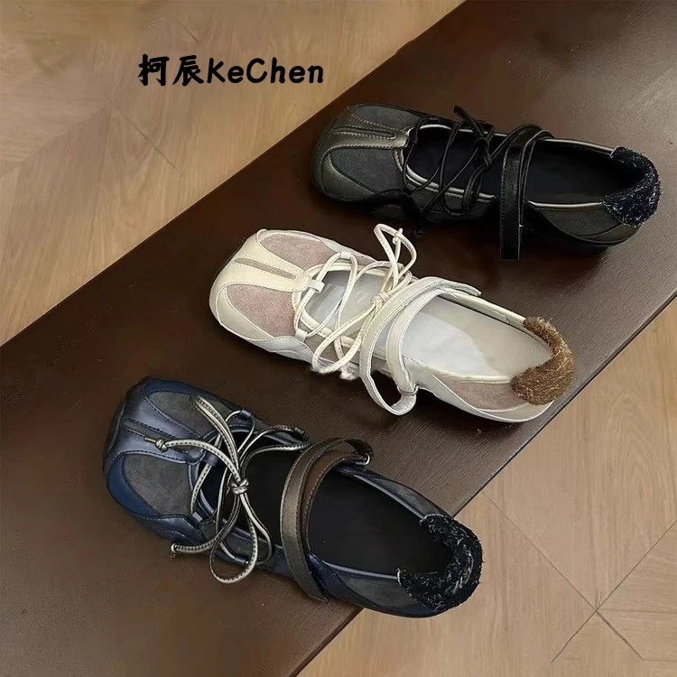KeChen~ 小众设计芭蕾舞运动鞋女2025新款厚底玛丽珍鞋浅口单鞋女