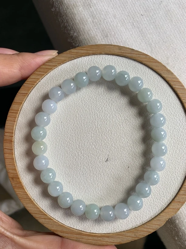 天然翡翠糯冰种手串