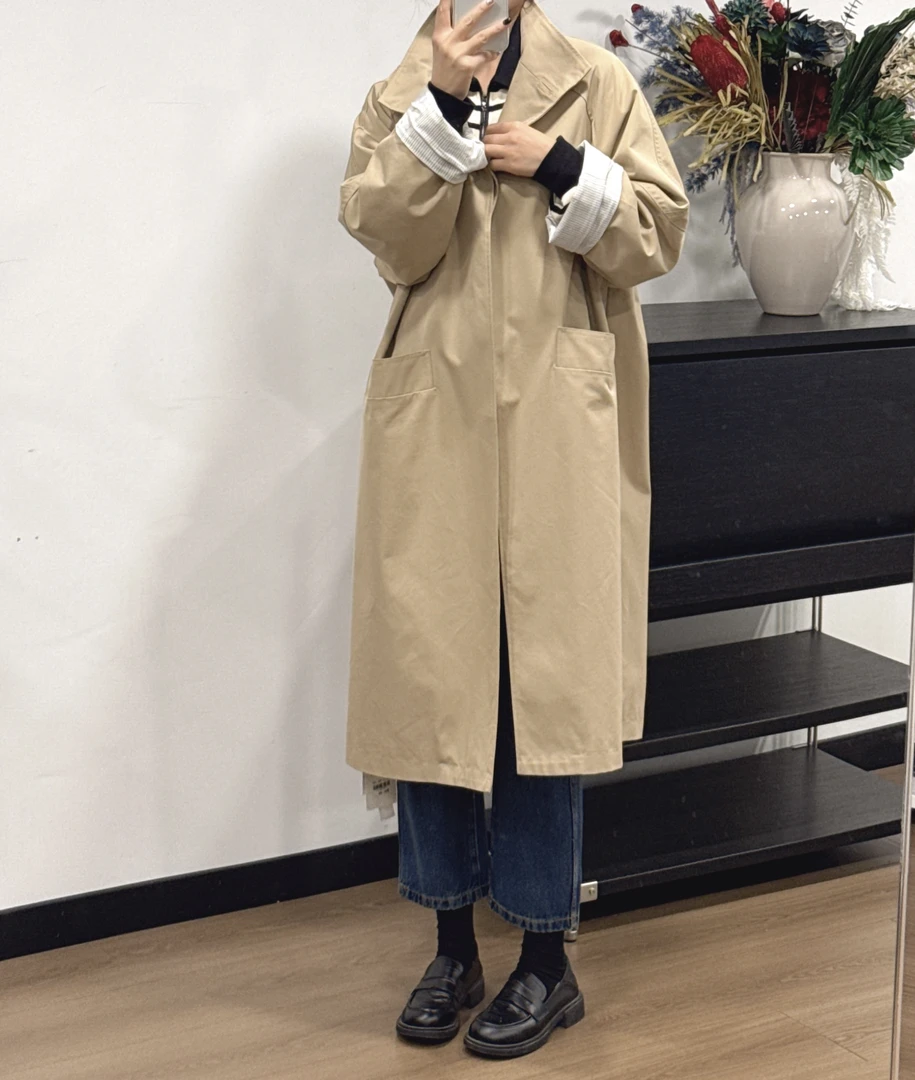 休闲款宽松版风衣