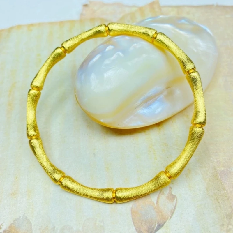 K0184经典黄色拉丝竹节闭口手镯多样性发货48039