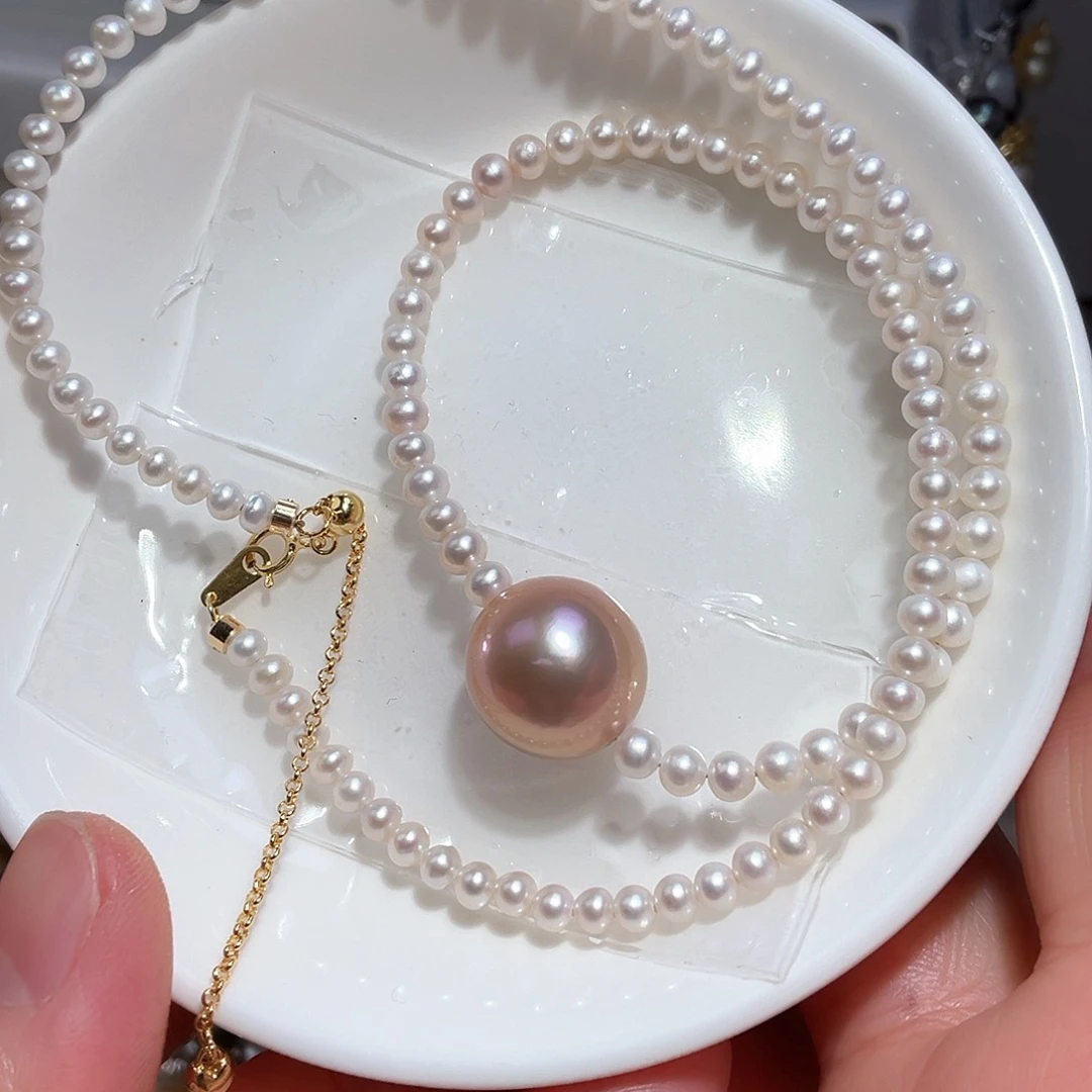 淡水珍珠颈饰银S925镶嵌