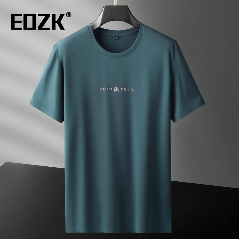 Eozk男士莫代尔2025短袖衫休闲服加大码宽松圆领短袖T恤透气t恤潮