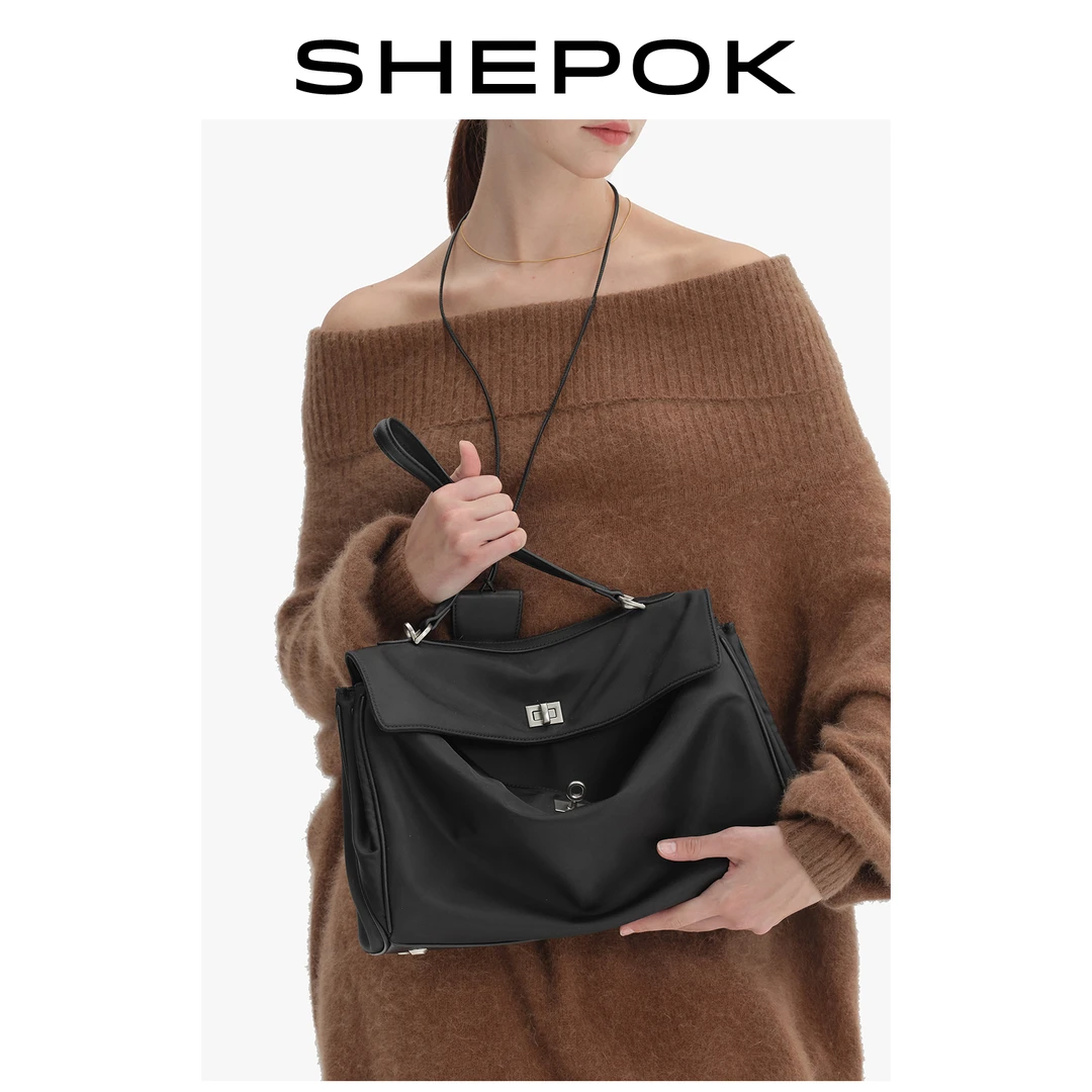 西泊克简约时尚百搭托特包通勤商务包单肩包斜挎女包手提包