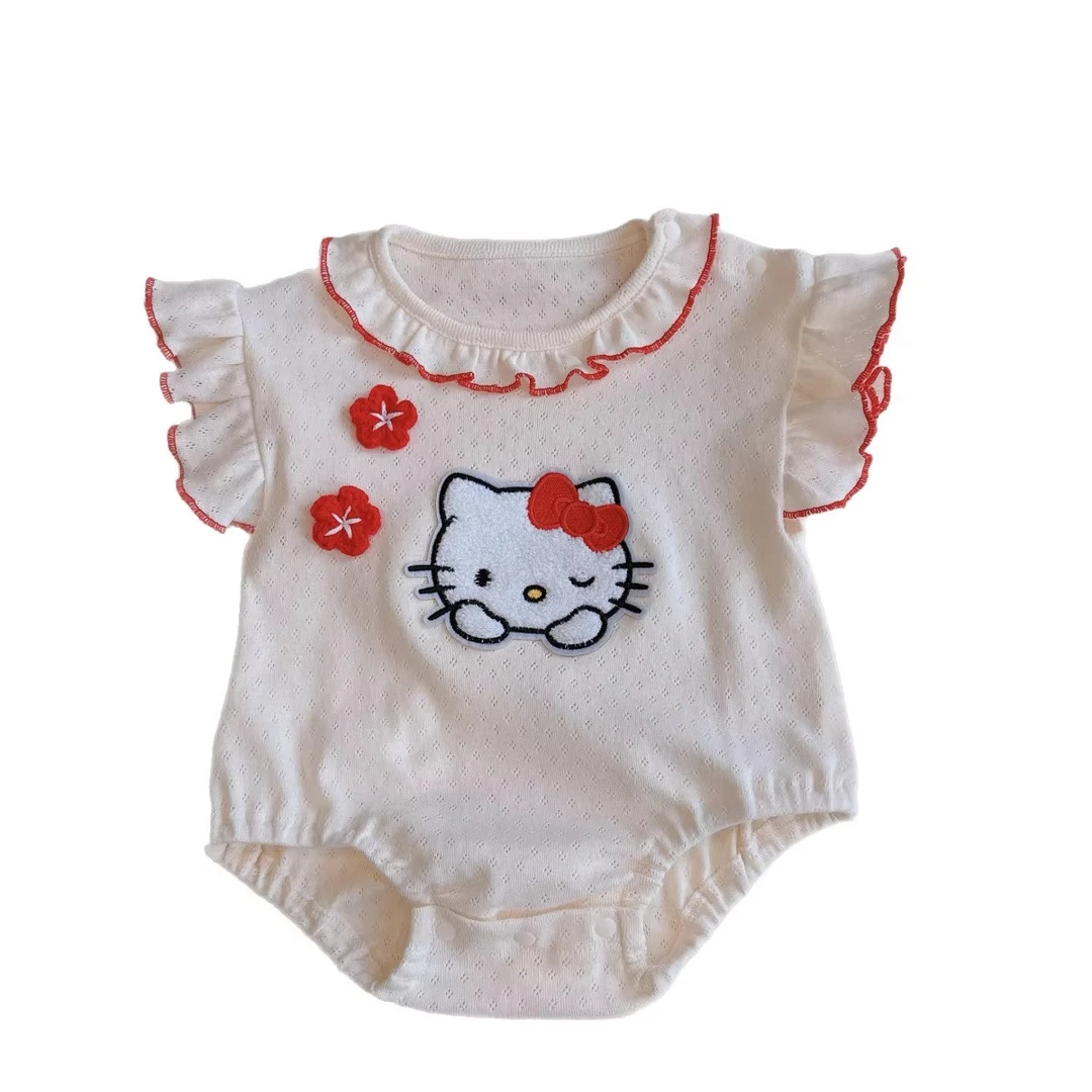 婴儿衣服夏装新款女宝宝卡通公主包屁衣新生儿洋气哈衣超萌爬服薄