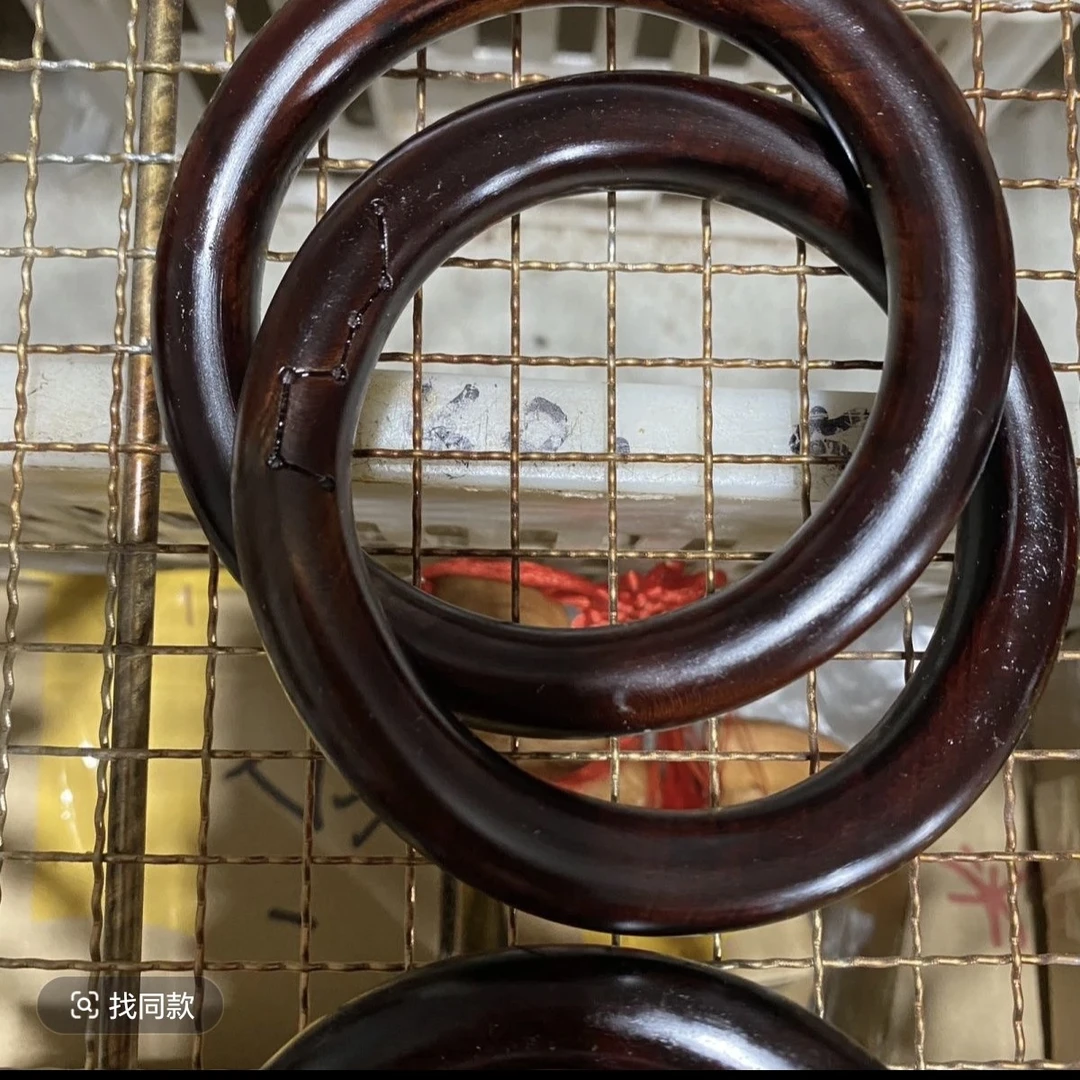 桃木枣木漆面工艺免盘乾坤圈精美阴阳镯环整木桃木剑真桃木