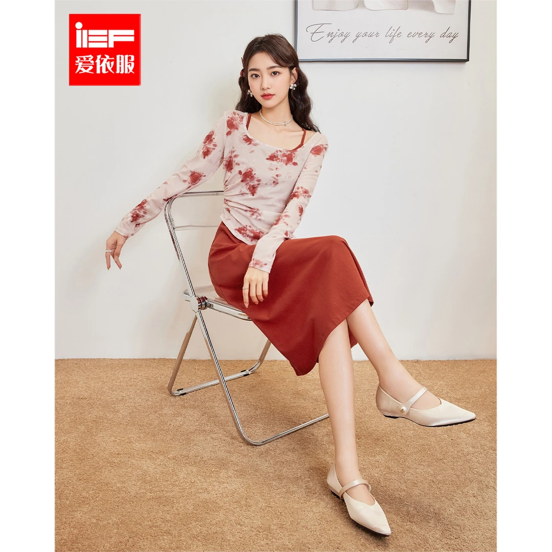 IEF/爱依服连衣裙2025秋季新款法式温柔小女人气质设计感里外套裙