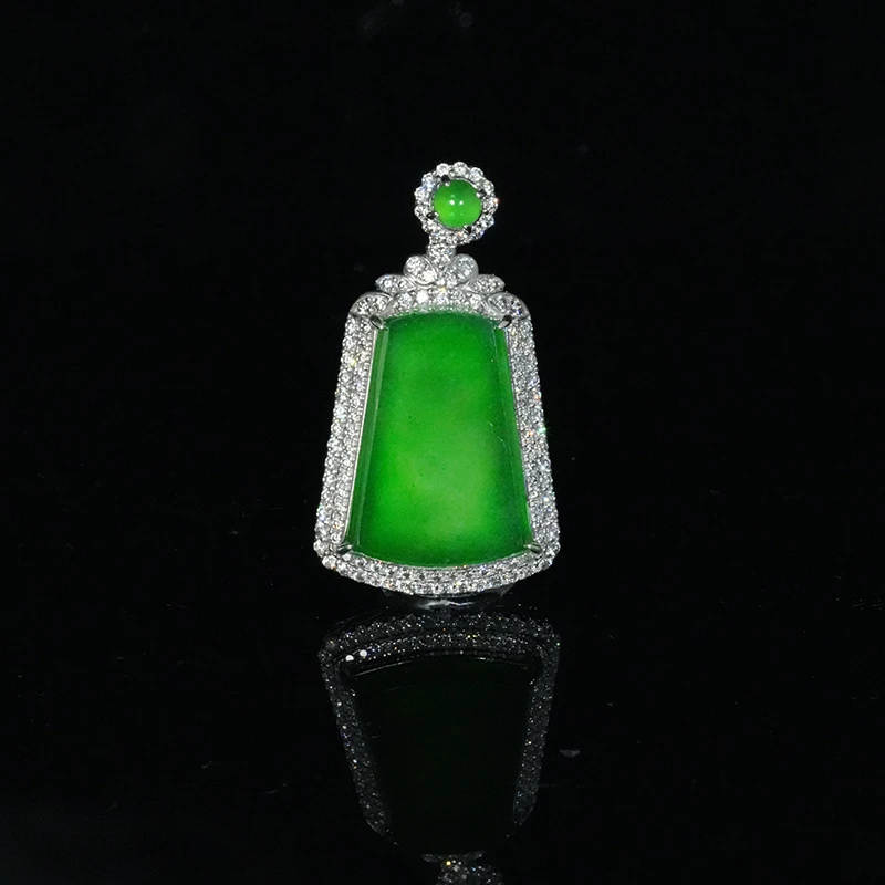 【小胖翡翠】K金天然翡翠无事牌吊坠A货轻奢气质日常百搭-多样性发1