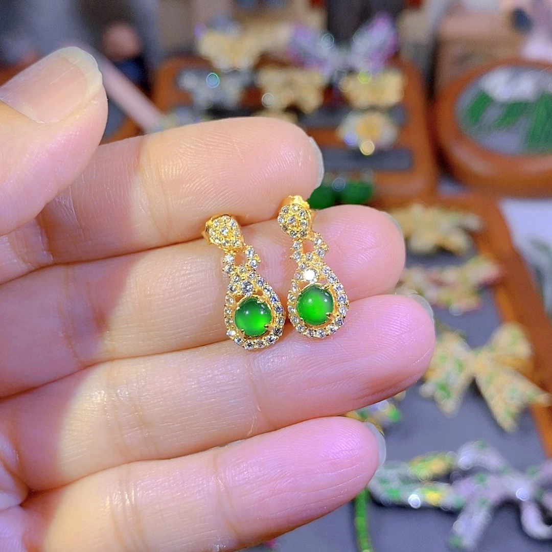 颈饰银S925镶嵌翡翠