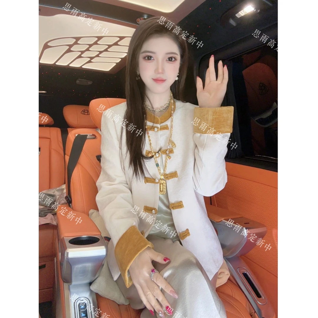 【白金棉服】秋冬新款新中式撞色拼接设计款小暖炉国风外套