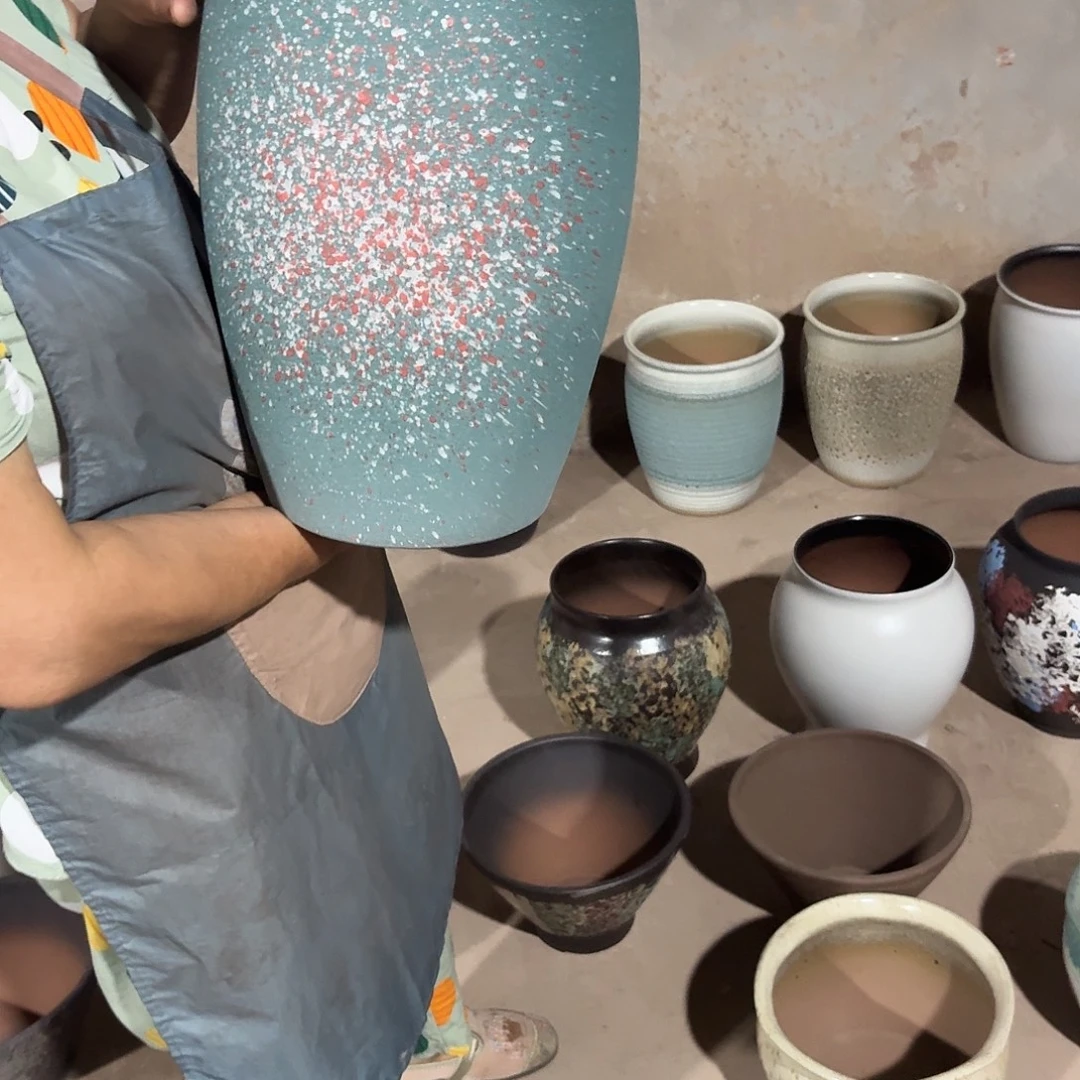 紫砂花盆口22高33