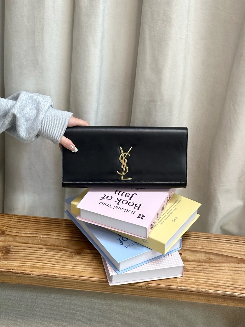 95新 YSL/圣罗兰 ysl 黑金手拿包