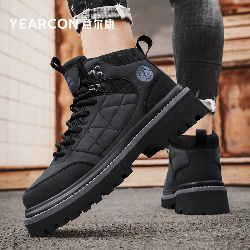 YEARCON/意尔康男鞋2025新款经典百搭男士通勤时尚休闲厚底增高鞋