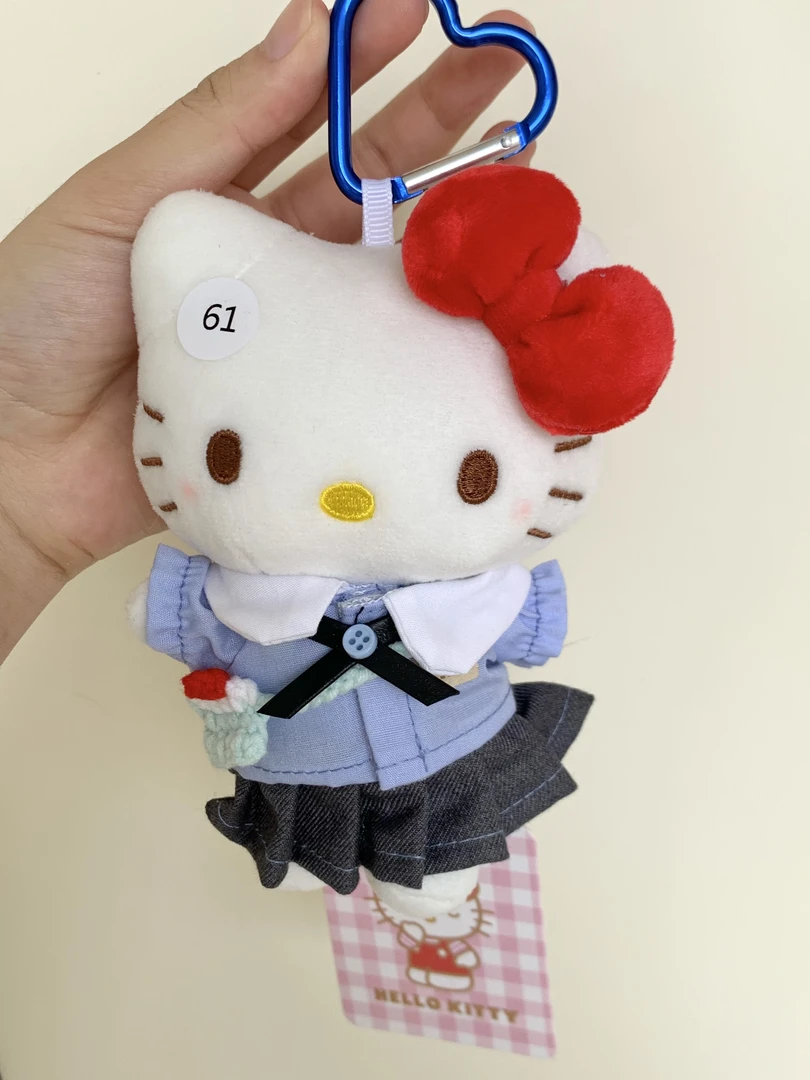 正版【蓝色JK裙】HelloKitty正授二创可爱钥匙扣包挂件diy玩偶公仔
