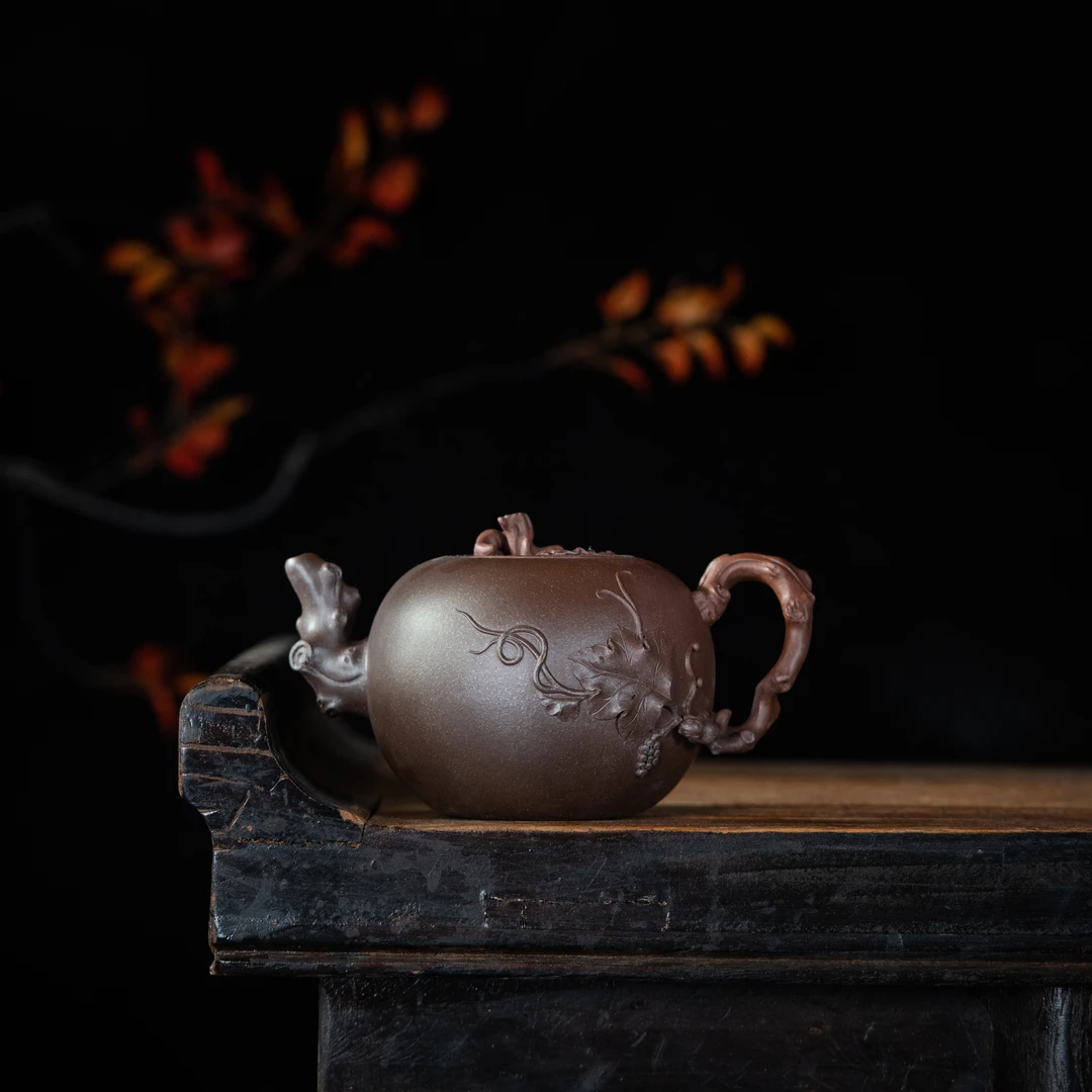 【前墅龙窑】丰硕  毛建韦·羡砂 紫泥 430cc 家用紫砂壶