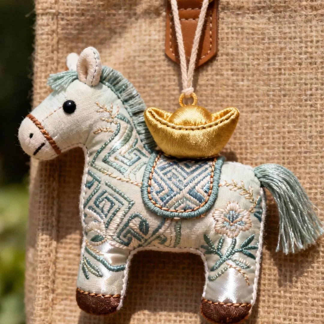 2026年新款宋锦生肖是带来好运与守护的小马刺绣新年吉祥物挂饰