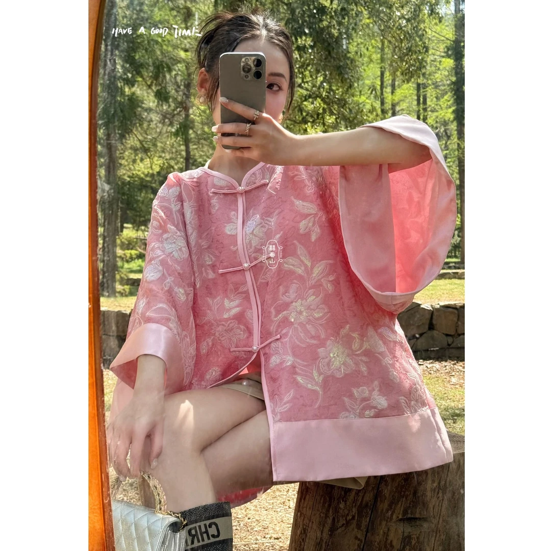 【囍番山·2025·春夏】花影·氛围感蕾丝粉·仙女的外披