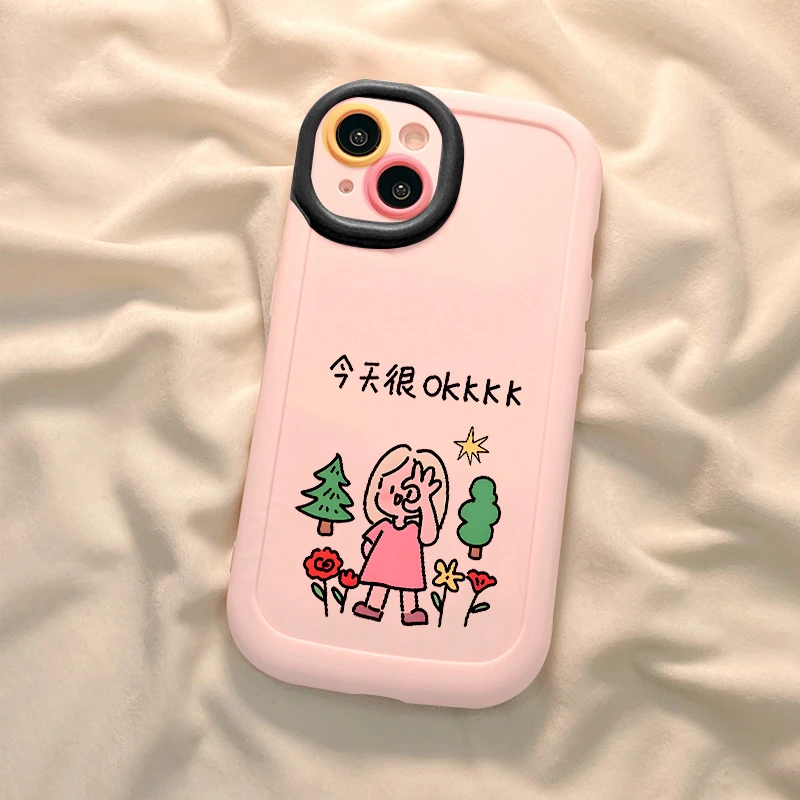 【苹果/华为/荣耀/OPPO/vivo小米】今天很OK磨砂泡芙防摔手机壳