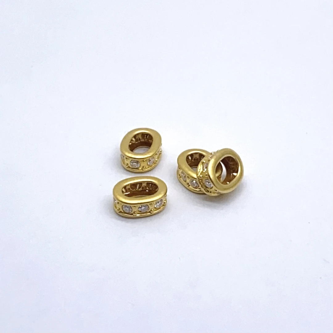 足金999黄金跑环转运珠路路通DYI隔珠配件