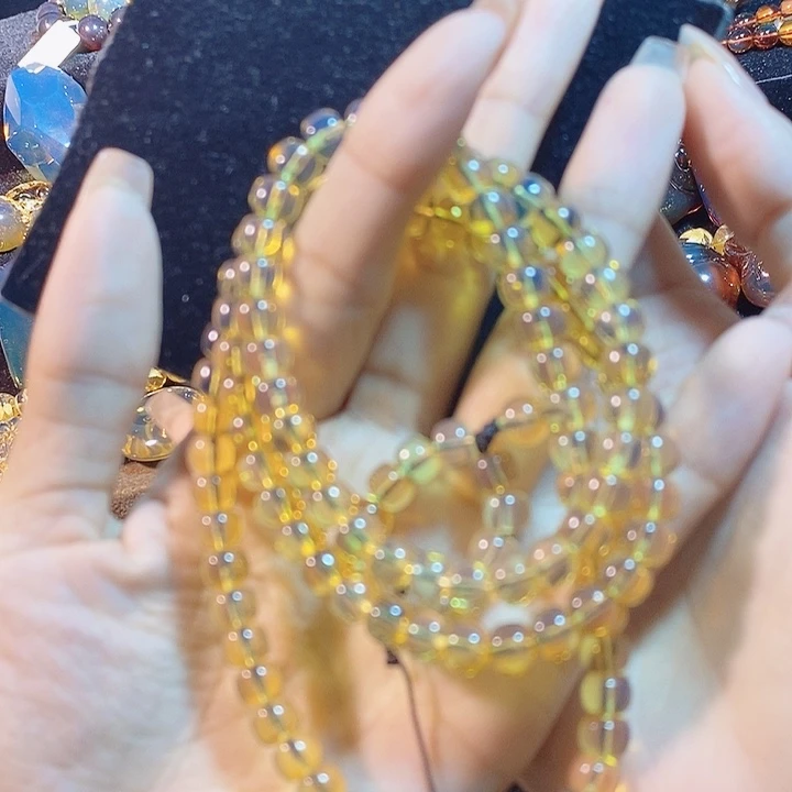 蓝珀未镶嵌珠宝奇石墨西哥蓝珀老型佛珠7