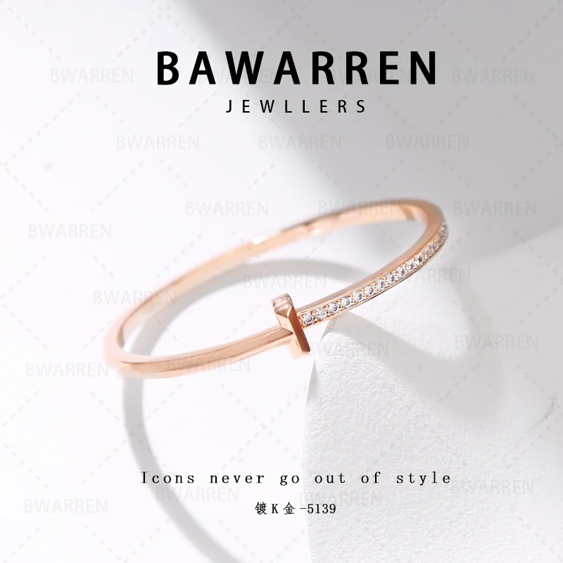 Bawarren 5139-T气质轻奢时尚百搭复古小众简约个性手镯
