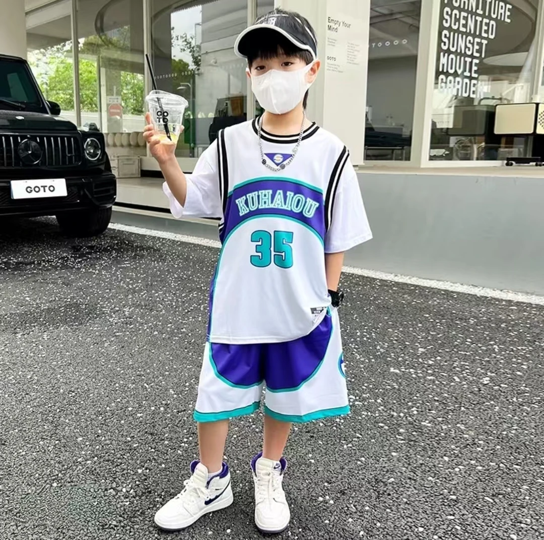 【30111-紫】青少年防晒运动速干套装