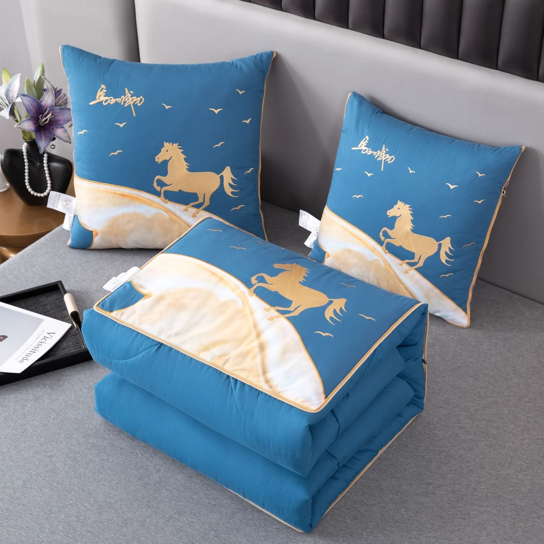 法式全棉抱枕被两用二合一夏季办公室车用午睡靠枕毯子枕头夏凉被