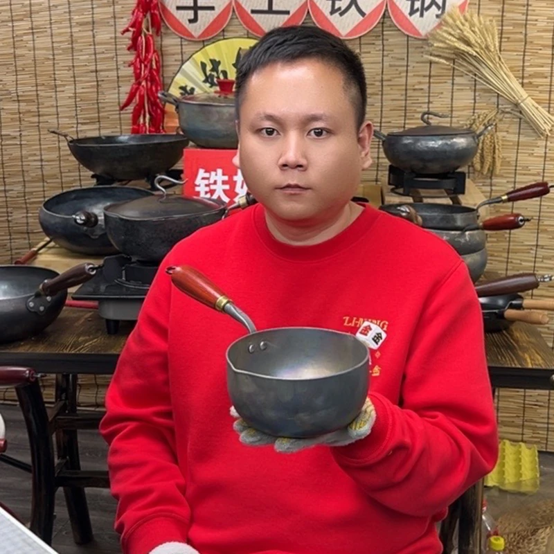 【纯钛泼油锅】泼油锅煎蛋锅热奶锅无涂层不生锈