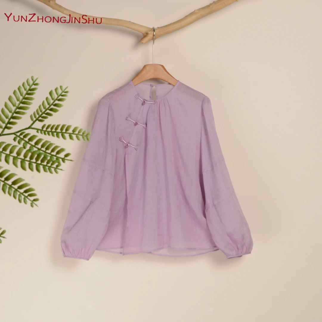九重紫！【云中锦书-新国潮系列】国风早春苎麻轻盈舒适高级上衣