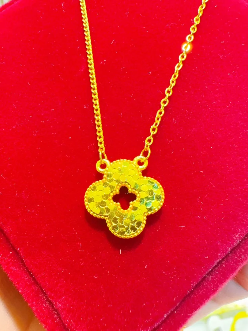 合金项链 0.15g 四叶草碎碎项链