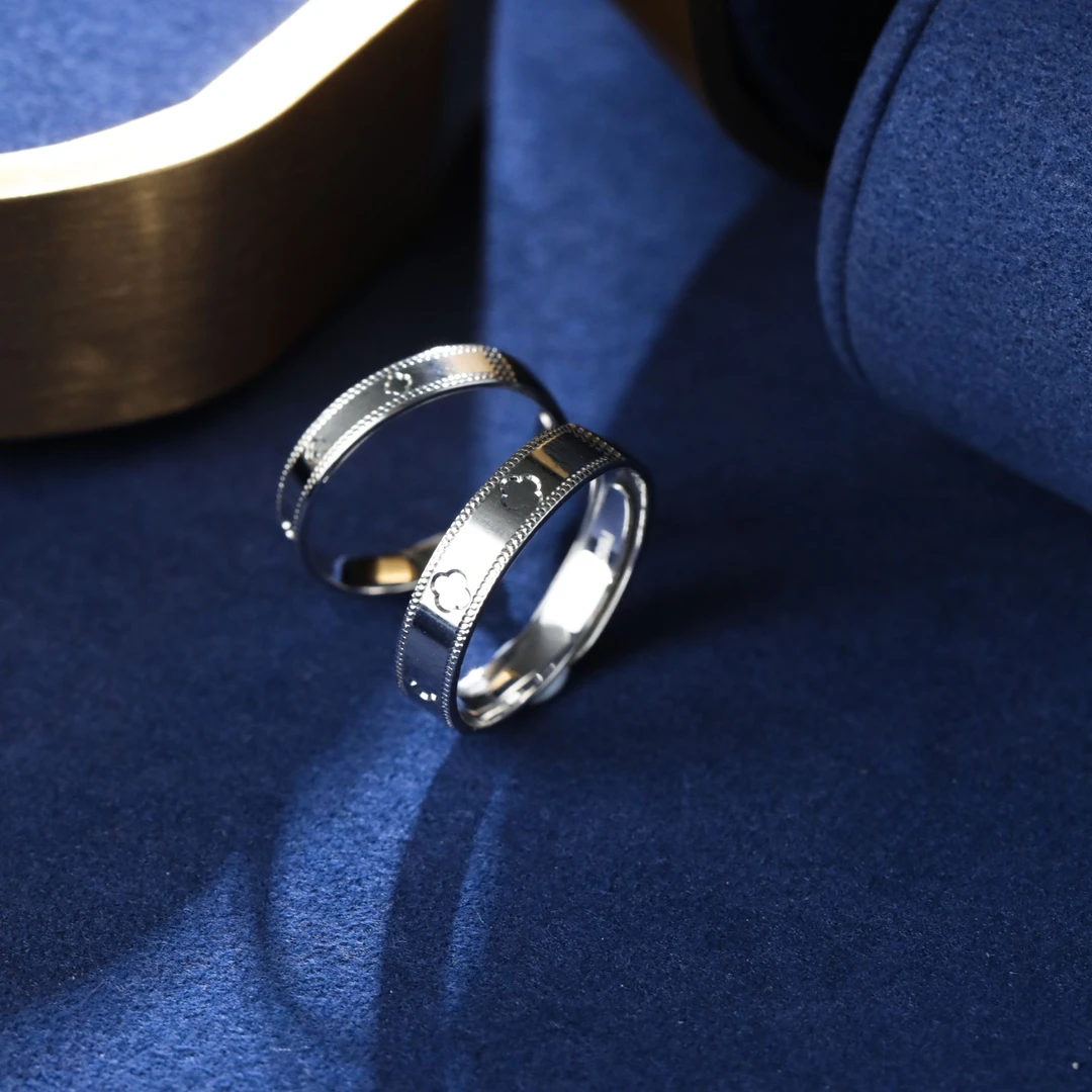 铂金饰品PT950  四叶草对戒情侣结婚求婚原创设计甜美小众G1