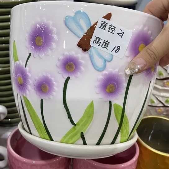 多肉绿植陶瓷花盆9:9包邮，有孔