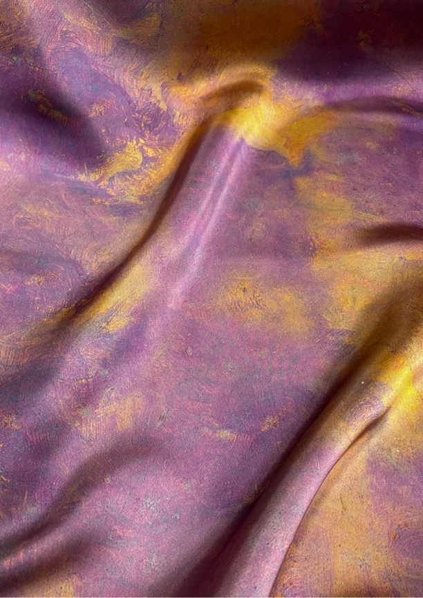 梦幻油画 65姆米香云纱大皮子国风新中式服装面料