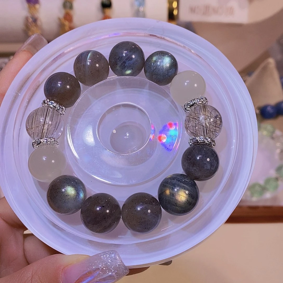 水晶手链未镶嵌月****子多宝