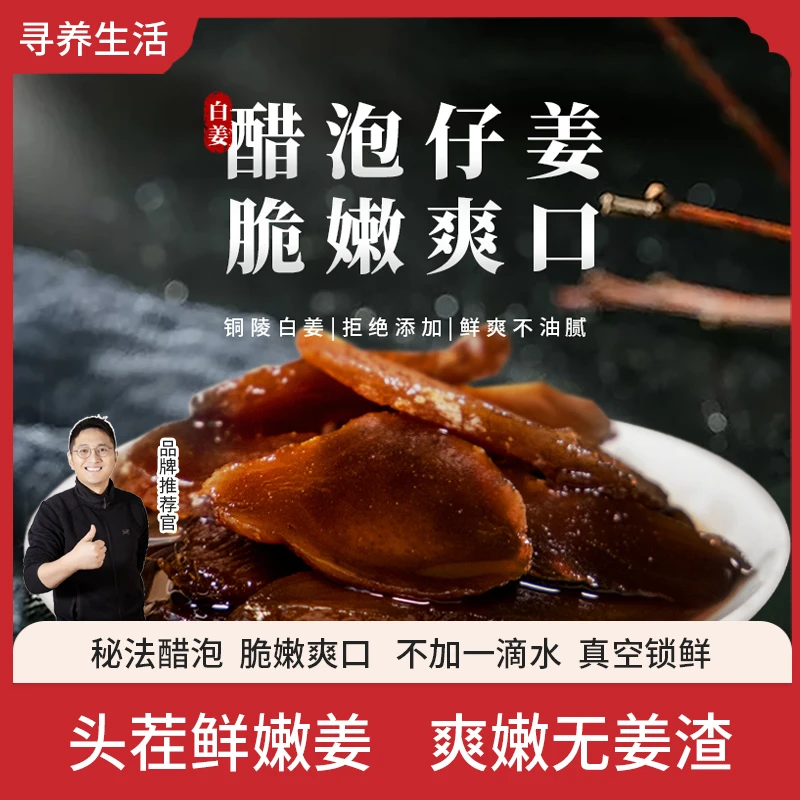 寻养生活醋泡姜传承古法手工工艺下饭调味瓶装添加即食健康美味