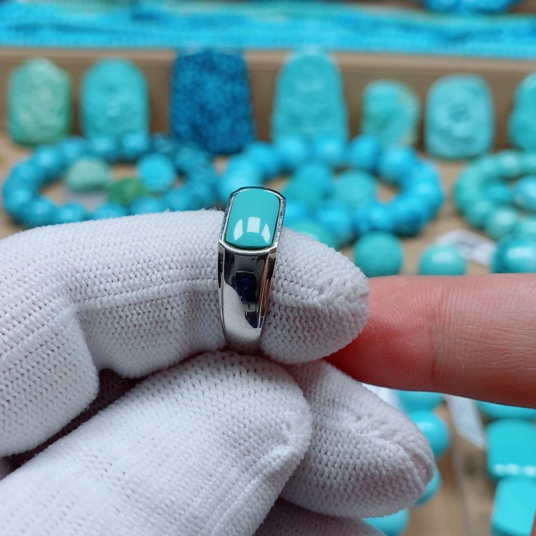 绿松石银S925镶嵌新款