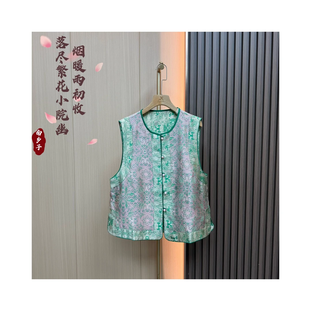 S88021054复古国风提花圆领气质款马甲