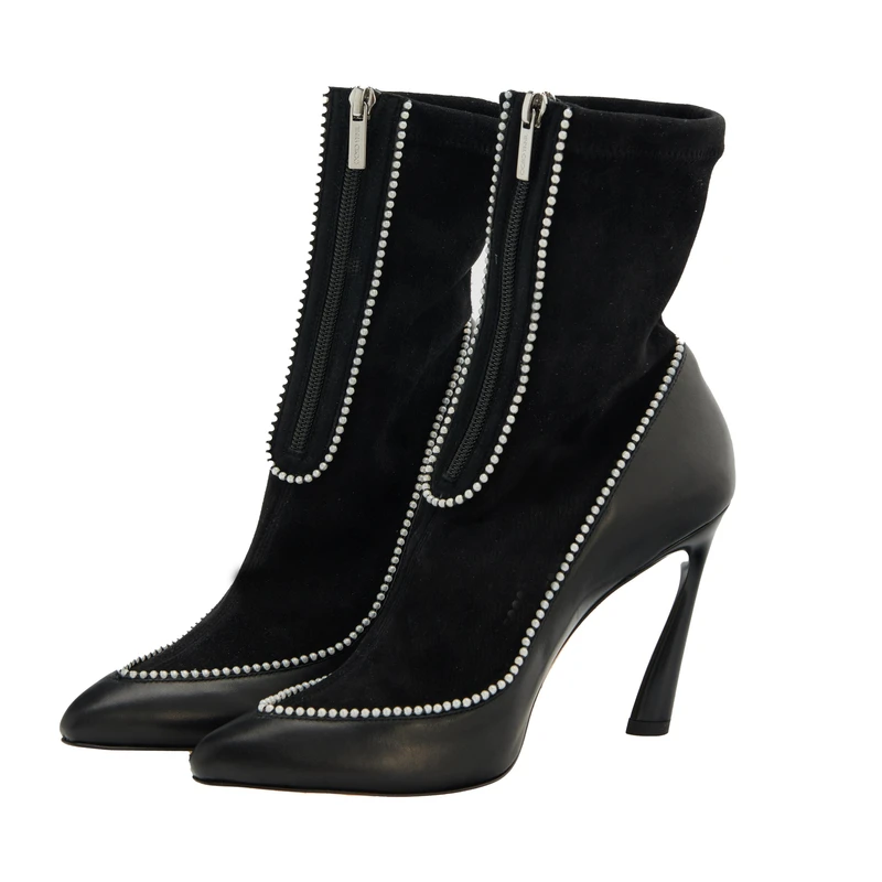 JIMMY CHOO/吉米周 女式尖头细跟黑色短靴194611325