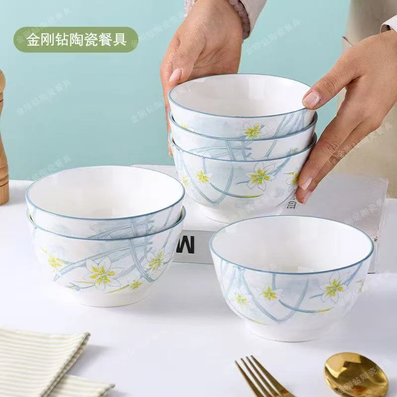 水仙花5英寸米饭碗10只装
