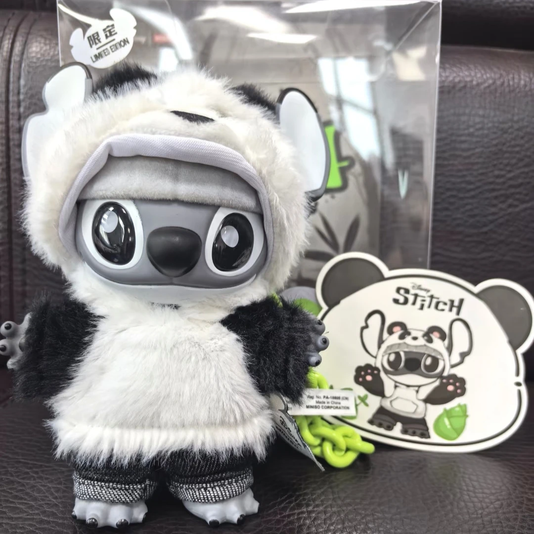 正版名创优品史迪奇GenZ街头系列盲盒熊猫史迪奇搪胶毛绒公仔礼物