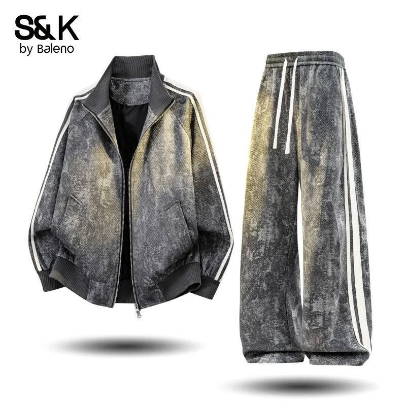 班尼路S&K夹克套装外套男女同款秋冬季美式潮流宽松百搭休闲上衣