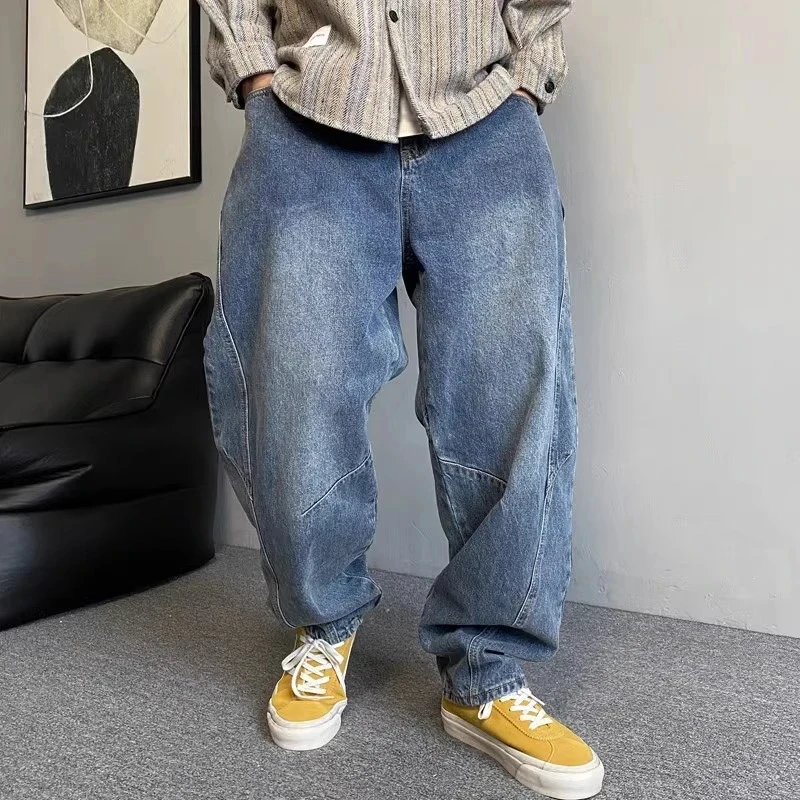 胖子复古牛仔裤男款爆款2025新款春秋男士宽松显瘦大码男装直筒裤